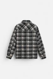 CHECK OVERSHIRT WITH FAUX SHEARLING