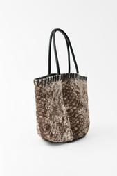 ANIMAL PRINT LEATHER MINI BUCKET BAG