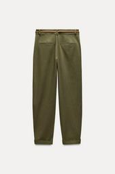 CHINO TROUSERS WITH BRAIDED BELT