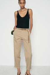 CHINO TROUSERS WITH BRAIDED BELT