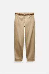 CHINO TROUSERS WITH BRAIDED BELT