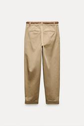 CHINO TROUSERS WITH BRAIDED BELT