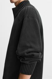 HIGH NECK QUARTER-ZIP SWEATER