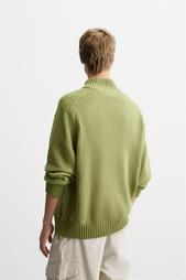 HIGH NECK QUARTER-ZIP SWEATER