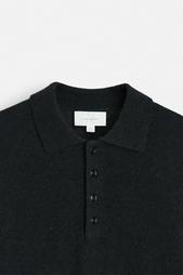 COTTON-WOOL KNIT POLO SHIRT