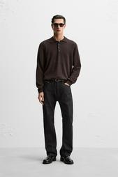 COTTON-WOOL KNIT POLO SHIRT