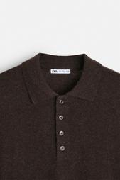 COTTON-WOOL KNIT POLO SHIRT