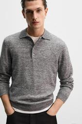 COTTON-WOOL KNIT POLO SHIRT