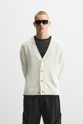 TEXTURED COTTON CARDIGAN