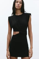 CUT-OUT DRESS WITH SHOULDER PADS