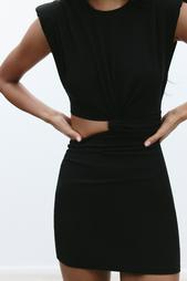 CUT-OUT DRESS WITH SHOULDER PADS