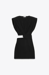 CUT-OUT DRESS WITH SHOULDER PADS