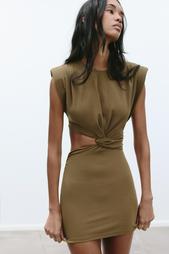 CUT-OUT DRESS WITH SHOULDER PADS
