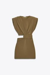 CUT-OUT DRESS WITH SHOULDER PADS