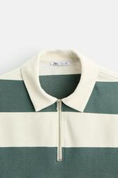 TEXTURED WEAVE POLO SHIRT WITH ZIP