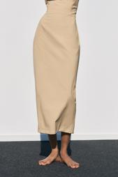 PINSTRIPED MIDI DRESS