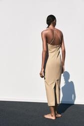 PINSTRIPED MIDI DRESS