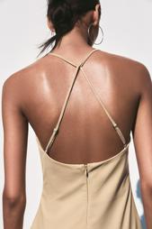 PINSTRIPED MIDI DRESS