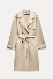 FAUX SUEDE TRENCH COAT