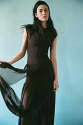 CONTRAST BALLOON TULLE DRESS