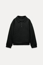 SOFT POLO COLLAR SWEATSHIRT