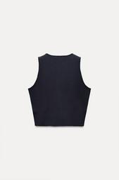 BUTTONED KNIT VEST TOP