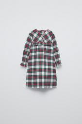 3-6 YEARS/ CHECKED FLANNEL NIGHTDRESS