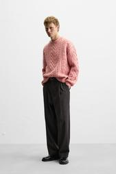 WOOL CABLE-KNIT SWEATER