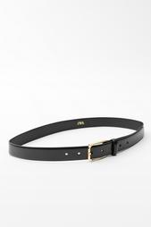 LEATHER BELT WITH SQUARE BUCKLE