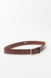 LEATHER BELT WITH SQUARE BUCKLE