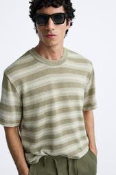 STRIPED JACQUARD KNIT T-SHIRT