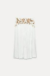 ZW COLLECTION MIDI SKIRT WITH BEADED YOKE