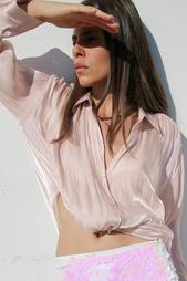 SATIN SHIRT WITH KNOT