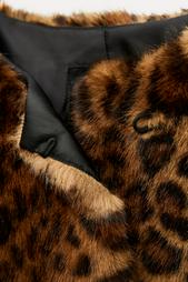 ANIMAL PRINT FAUX FUR COAT