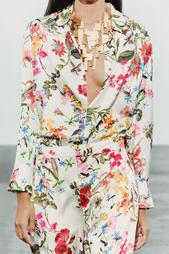 ZW COLLECTION PRINTED SHIRT WITH BUTTONS