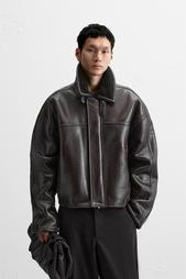 DOUBLE-FACED LEATHER EFFECT JACKET