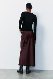 SATIN MIDI SKIRT