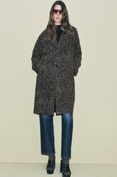 ANIMAL PRINT WOOL BLEND COAT ZW COLLECTION