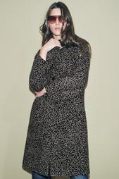 ANIMAL PRINT WOOL BLEND COAT ZW COLLECTION