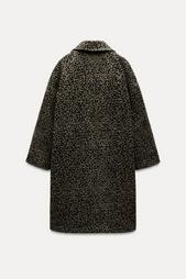 ANIMAL PRINT WOOL BLEND COAT ZW COLLECTION