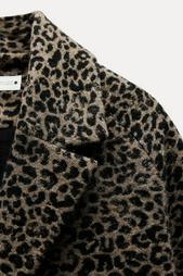 ANIMAL PRINT WOOL BLEND COAT ZW COLLECTION