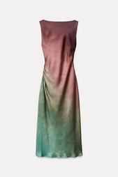 TIE-DYE MIDI SATIN DRESS