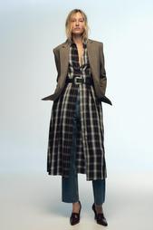 CHECKED MIDI SHIRT DRESS