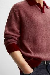 CONTRAST KNIT POLO SHIRT