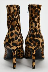 ANIMAL PRINT LEATHER ANKLE BOOTS