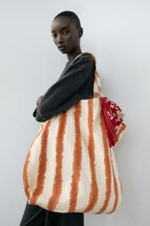 STRIPED MAXI TOTE BAG