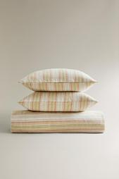 DUVET COVER WITH MULTICOLOURED STRIPES