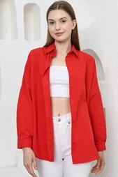 YLZ OVERSİZE KADIN GÖMLEK - Oversize Uzun Basic Gö